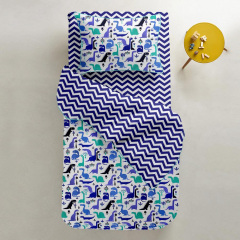 Детская простыня Cosas DARK BLUE ZIGZAG Ранфорс 60х120х12 см Синий Миргород