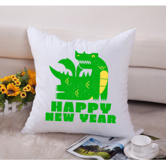 Подушка декоративная с новогодним принтом "Happy New Year. Dragon 2024. Дракон 2024" Push IT Белый Кавун П000709 Королево