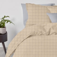 Полутораспальный комплект Cosas BEIGE GEOMETRY Ранфорс 160х220 см Бежевый/Серый Киев
