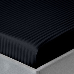 Семейная постель сатин с простыней на резинке ONYX Cosas черный 2х160х220 см Курінь