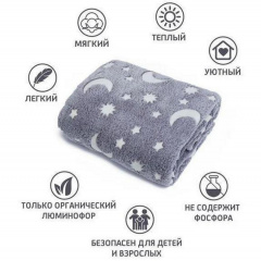 Плед светящейся горящей звезды OPT-TOP Blanket день/ночь 120х150 см Grey (1756375703) Іршава