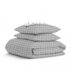 Полуторная постель с простыней на резинке GREY GEOMETRY CS8 Cosas серый 160х220 см Хуст