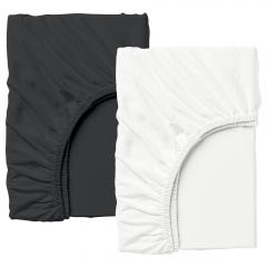 Набор простыни на резинке Cosas WHITE/BLACK Ранфорс 180х200х20 см 2 шт Черный/Белый Київ