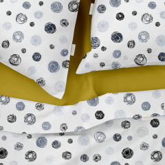 Полуторная постель с простыней на резинке Yarn Balls CS5 Cosas серый 160х220 см Хмельник