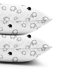 Полуторная постель с простыней на резинке Black Sheep CS1 Cosas черный 160х220 см Косів