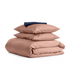 Евро комплект Cosas BEIGE SATIN CS6 200х220 см Синий/Кофейный Львів