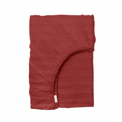 Подростковая постель сатин с простыней на резинке BURGUNDY CS1 Cosas Красный 160х220 см Братське