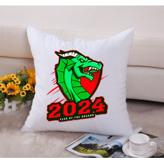 Подушка декоративная с новогодним принтом "Year of the Dragon 2024. Дракон 2024" Push IT Белый Кавун П000705 Кушугум