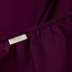 Двуспальная постель с простыней на резинке Dark Cherry Cosas Марсала 180х220 см Київ