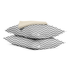 Набор наволочки и простыни 3 шт BEIGE ZIGZAG GREY Cosas Косов
