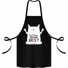 Фартук с принтом Арбуз Don't stress do your best 68 см Черный Володарськ-Волинський