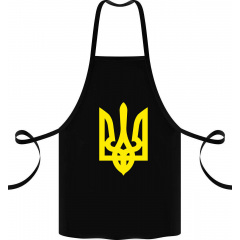 Фартук с принтом Арбуз Герб Украины желтый 68 см Черный Жмеринка