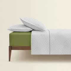 Двуспальная постель с простыней на резинке Mini Dots CS8 Cosas серый 180х220 см Покровськ