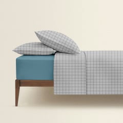Двуспальная постель с простыней на резинке GREY GEOMETRY CS9 Cosas серый 180х220 см Винница
