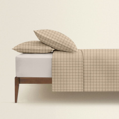 Евро постель с простыней на резинке BEIGE GEOMETRY CS7 Cosas Бежевый 200х220 см Луцьк