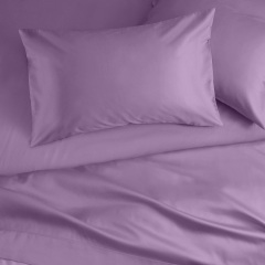Двуспальная постель сатин с простыней на резинке LAVENDER Cosas Лаванда 180х220 см Енергодар