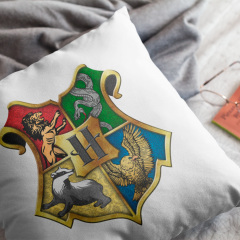 Подушка декоративная с принтом "Логотип факультетов Harry Potter. Гарри Поттер" Push IT Белый Кавун П000747 Доманёвка
