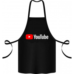 Фартук с принтом Арбуз YouTube 68 см Черный Вінниця