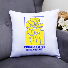 Подушка декоративная с принтом "Pround to be Ukrainian" Push IT Белый Кавун П000481 Тячів