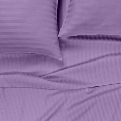 Семейная постель сатин с простыней на резинке AMETHYST Cosas Фиолетовый 2х160х220 см Весёлое