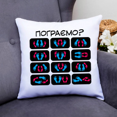 Подушка декоративная с принтом "Поиграем. Позы ног. Кама сутра. Kama Sutra" Кавун П000759 Орехов