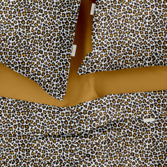 Двуспальная постель с простыней на резинке Leopard Cosas Бежевый 180х220 см Южноукраїнськ