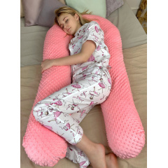 Подушка для беременных с наволочкой Coolki Минки Плюш Pink XXXL 170x75 Полтава