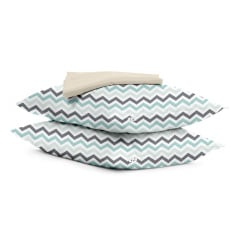 Набор наволочки и простыни Cosas MINT GREY ZIGZAG & BISCUIT Ранфорс 160х200 см Мятный Ворожба