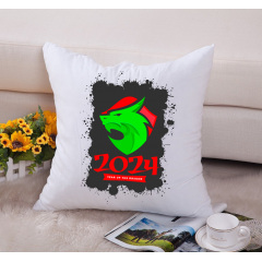 Подушка декоративная с новогодним принтом "Dragon 2024 Дракон 2024 Year of the Dragon" Push IT Белый Кавун П000710 Молочанськ
