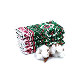 Кухонные полотенца Luxyart "Орнамент зеленый" размер 35*70 см рогожка 5 шт (LR-263)