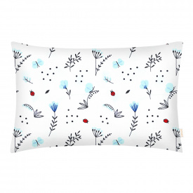Евро наволочка Cosas BLUE WILDFLOWERS Ранфорс 50х70 см Белый