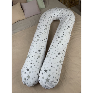 Подушка для беременных с наволочкой Coolki Stars on white XL 120x75