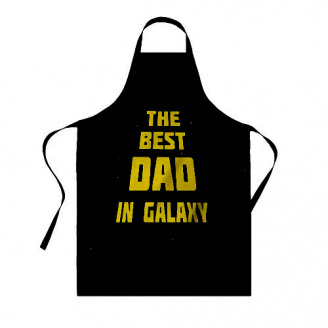 Фартук с принтом Арбуз The best DAD in galaxy 68 см Черный