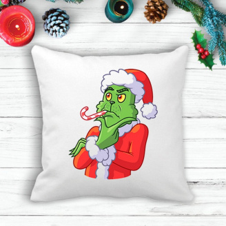 Подушка с новогодним принтом Гринч The Grinch 