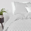Евро постель с простыней на резинке Grey W Zigzag Cosas серый 200х220 см Біла Церква