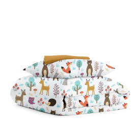 Подростковая постель с простыней на резинке Colorful Animals CS2 Cosas Бежевый 160х220 см