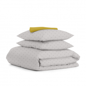 Евро постель с простыней на резинке MINI DOTS CS2 Cosas Бежевый 200х220 см