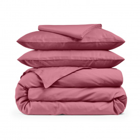 Двуспальное постельное белье сатин PUDRA Cosas Фуксия 180х220 см