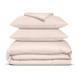 Евро постель сатин с простыней на резинке PASTEL Cosas Сакура 200х220 см