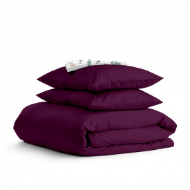 Семейная постель с простыней на резинке Plum CS3 Cosas Марсала 2х160х220 см