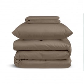 Подростковая постель сатин с простыней на резинке MOUSSE Cosas Коричневый 160х220 см