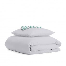 Подростковая постель с простыней на резинке SMOKY MINT Cosas серый 155х215 см