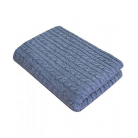 Вязаный плед Прованс SOFT 220х240 см Синий (3027)