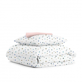 Детский комплект Cosas COLOR BLOTS CS1 Ранфорс 110х140 см Белый/Розовый