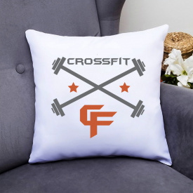 Подушка декоративная с принтом "Скрещенные штанги Crossfit" Push IT Белый Кавун П000632
