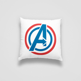 Подушка декоративная с принтом "Avengers. Iron Man Captain America Logo Marvel" Push IT Белый Кавун П000749