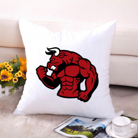 Подушка декоративная с принтом "Красный бык накачанный" Push IT Белый Кавун П000616