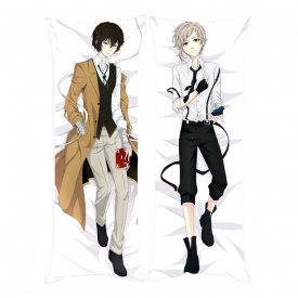 Подушка обнимашка дакимакура Ацуши Накаджима / Осаму Дазай Великий из бродячих псов 120x40см (21523) Bioworld