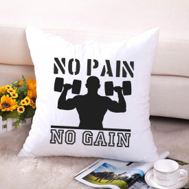 Подушка декоративная с принтом "No pain no gain" Push IT Белый Кавун П000618