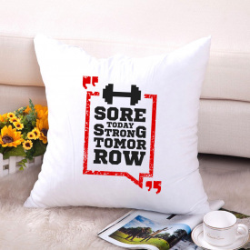 Подушка декоративная с принтом "Sore today strong tomorrow" Push IT Белый Кавун П000626